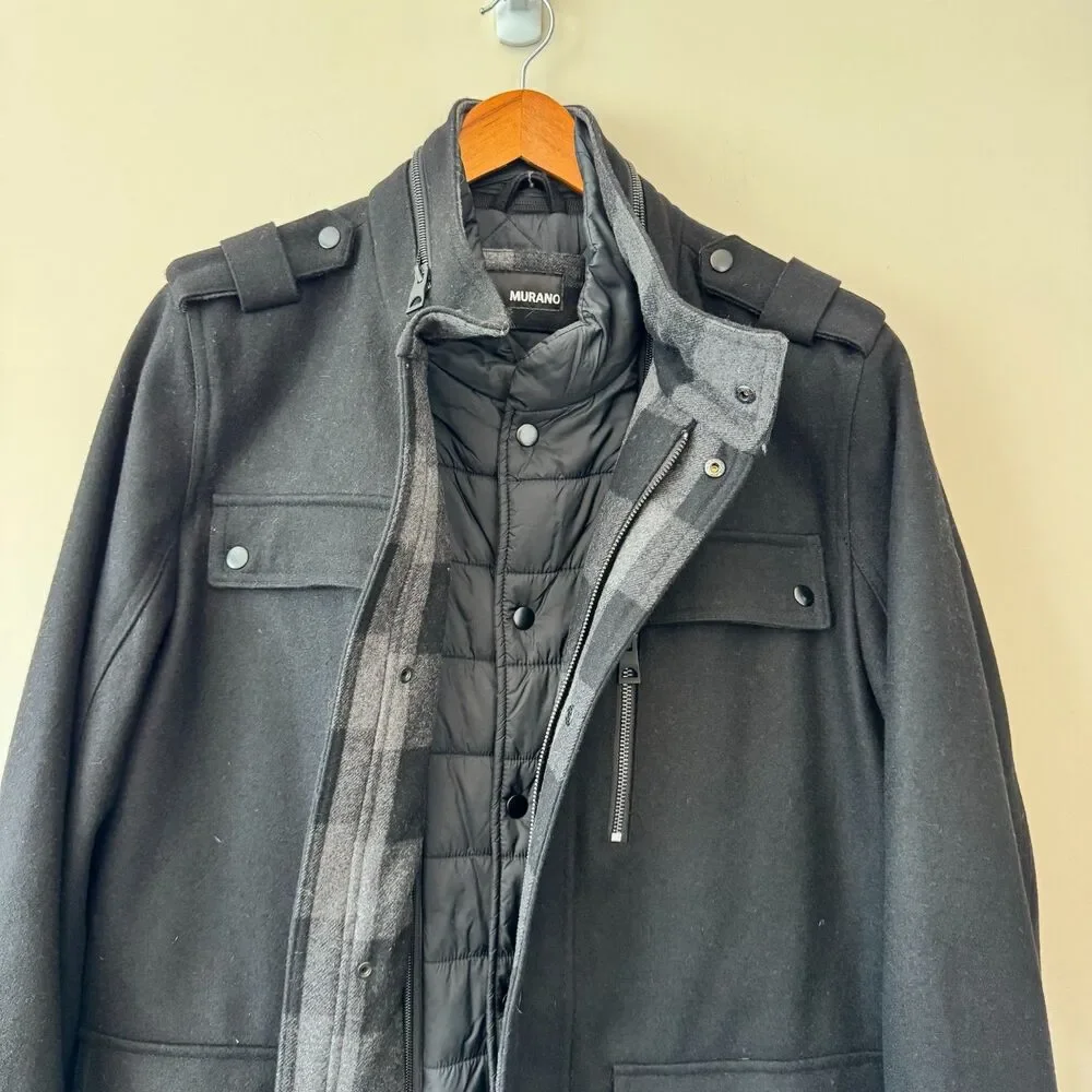 Murano Men's Black Wool Jacket Size Large - Picture 2 of 7